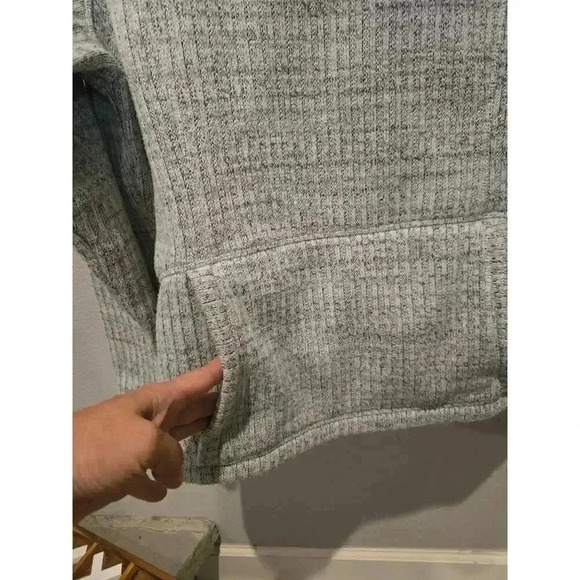 Koppen Women's Gray Sherpa-Lined Knit Hoodie Jacket Size M Casual Gorpcore - Picture 5 of 11